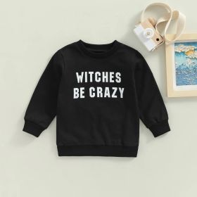 Girls' Fashionable Simple Letter Sweater