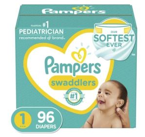 Pampers Swaddlers Diapers Size 1, 96 Count