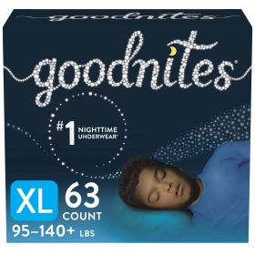 Goodnites Boys' Nighttime Bedwetting Underwear Size XL, 63 Count