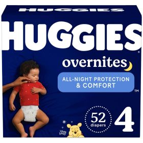 Huggies Overnites NIghttime Baby Diaper Size 4;  52 Count