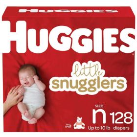 Huggies Little Snugglers Hypoallergenic and Latex-Free Diapers Newborn;  Count 128