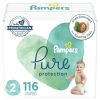 Pampers Pure Protection Natural Diapers Size 2, 116 Count