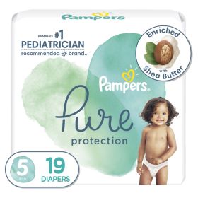 Pampers Pure Protection Natural Diapers Size 5, 19 Count