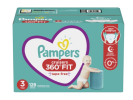 Pampers Cruisers 360 Breathable Comfortable Soft Diapers - Size 3, 128 Count