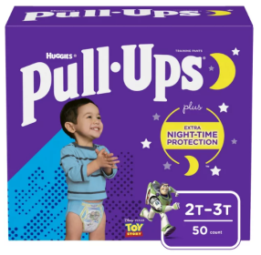 Pull-Ups Boys' Night-Time Training Pants;  2T-3T;  50 Ct