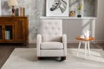 High Back Rocking Chair Nursery Chair .Comfortable Rocker Fabric Padded Seat .Modern High Back Armchair