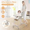 Folding Baby Dining High Chair with Adjustable Height and Recline