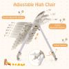 Folding Baby Dining High Chair with Adjustable Height and Recline