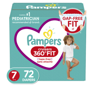 Pampers Cruisers 360 Fit Diapers - Size 7, 72 Count