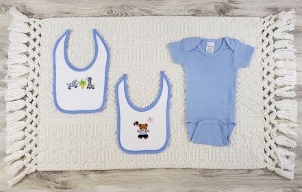 3 Pc Layette Baby Clothes Set (Color: Blue, size: Newborn)