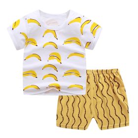 Children's Summer Clothing Round Neck Short Sleeve Suit (Option: Style1-80cm)