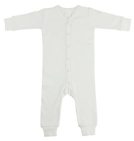 Interlock White Union Suit Long Johns (Color: White, size: large)