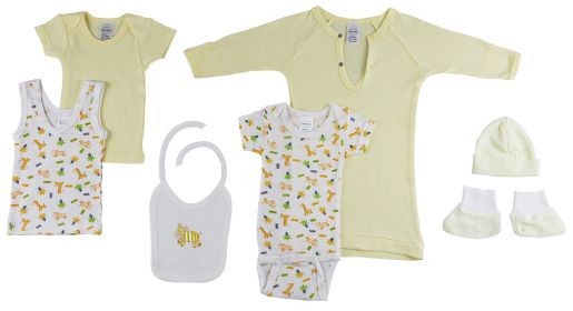 7-Piece Hanging Gift Set (Color: Yellow, size: Newborn)