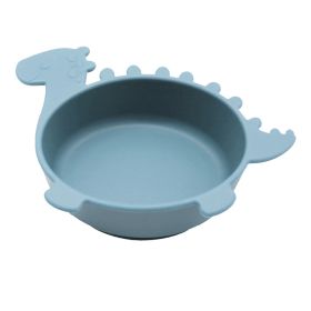 Infant's Anti Fall Suction Silicone Bowl (Option: Ashtray blue-Tyrannosaurus Rex)