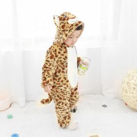 Baby Flannel Animal-shaped Jumpsuit (Option: Leopard-73CM)