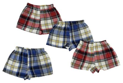 Toddler Boxer Shorts - 4 pc Set (Color: Blue/Red, size: 2T)