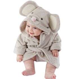 Infant Fashion Simple Cartoon Animal Bathrobe (Option: Mouse-4T)