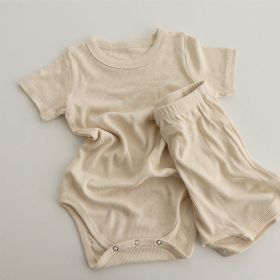 Baby Summer Modal One-piece Suit (Option: Light apricot-66cm)