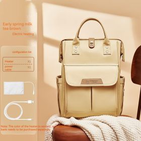 Card Depride Mummy Bag Shoulder New Outdoor Lightweight Large Capacity Multi-functional Mother And Baby Mom Backpack (Option: Brown Electric Heating)