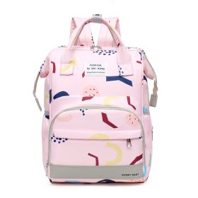 Multi-compartment Mummy Bag Large Capacity Portable Backpack Baby Diaper Bag (Color: Pink)