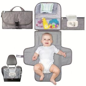 Portable Waterproof Diaper Baby Changing Pad (Option: Gray)