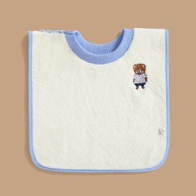 Child Wash Towel Baby Embroidery Bib (Option: Bear Blue)