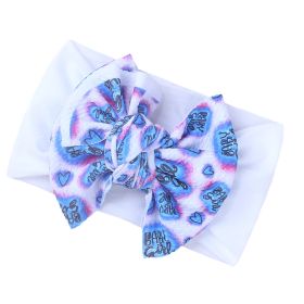 Fashion Kids Double Layer Printed Bow Bandana (Option: White heart)