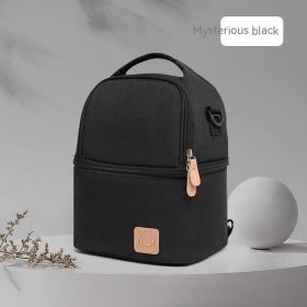 Fashion Milk Insulated Bag Double Layer Breast Milk Storage Bag Thick Breast Milk Fresh Ice Pack Mummy Bag (Option: Mysterious Black)