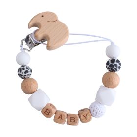 Baby Products Cartoon Animal Beech Pacifier Clip (Color: White)