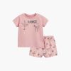 Baby Girl Print Pattern Short Sleeve Crewneck Comfy Summer Sets