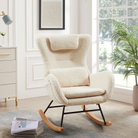 Rocking Chair Nursery, Modern Rocking Chair with High Backrest (Color: as Pic)