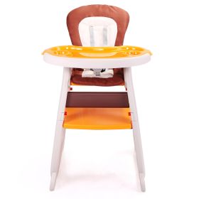 Multipurpose Adjustable Highchair for Baby Toddler Dinning Table with Feeding Tray and 5-Point Safety Buckle, Yellow (Color: as Pic)