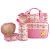 5PCS Baby Nappy Diaper Bags Set Mummy Diaper Shoulder Bags w/ Nappy Changing Pad Insulated Pockets Travel Tote Bags