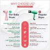 UpPro Gentle Cordless Low Heat/Speed Baby Hair Dryer for Infant; Mini Hair Dryer for Toddler; Baby Butt Blow Dryer for Diaper Rash Prevention; Suits T