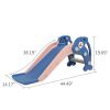 3 in 1 Kids Climber and Slide, Toddler Play Set with Basketball Hoop and Ball, Indoor Outdoor Freestanding Slide for Preschool Boys Girls XH