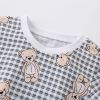 Baby Girl Plaid And Cartoon Graphic Tee With Pants Sets