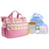 5PCS Baby Nappy Diaper Bags Set Mummy Diaper Shoulder Bags w/ Nappy Changing Pad Insulated Pockets Travel Tote Bags