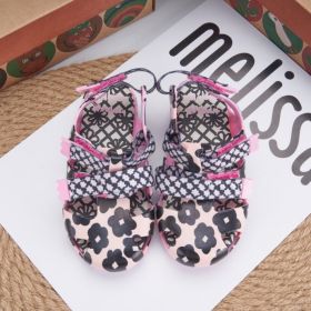 Pure Color Children's Fragrant Beach Shoes (Option: Black Pink-US8)